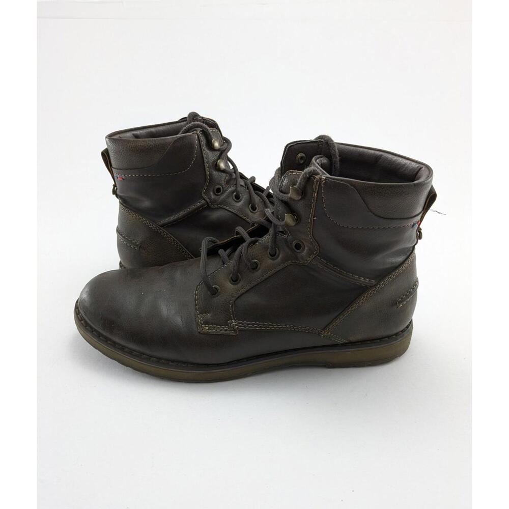 Mens IZOD Leon Brown Leather Outdoor Lace Up Comfort Ankle Boots Size 10.5